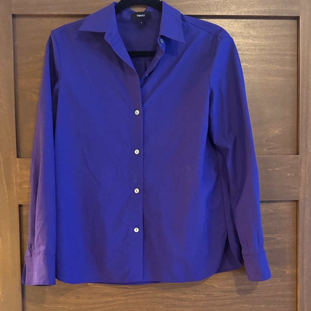 Theory Purple Women’s Wool Dress Shirt